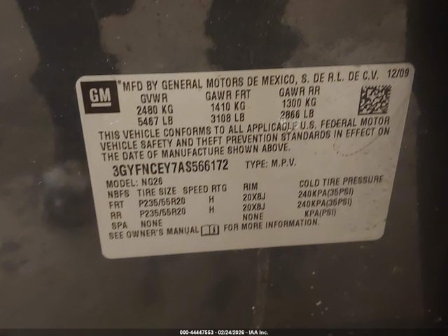 Продажа на аукционе авто 2010 Cadillac Srx Premium Collection, vin: 3GYFNCEY7AS566172, номер лота: 44447553
