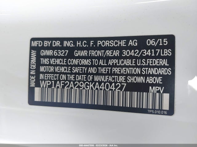 Porsche Cayenne Diesel 2016 WP1AF2A29GKA40427 Image 9