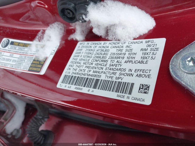 2HKRW2H97MH658055 Honda Cr-v Awd Touring