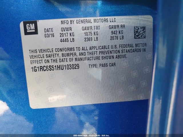 1G1RC6S51HU103029 Chevrolet VOLT LT