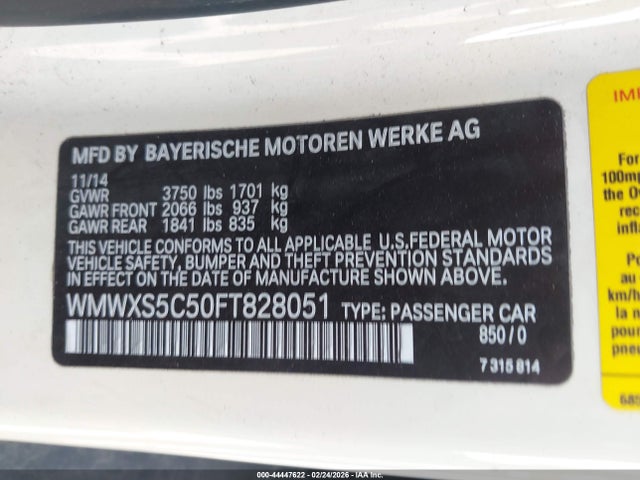 2015 MINI HARDTOP WMWXS5C50FT828051 Photo 8