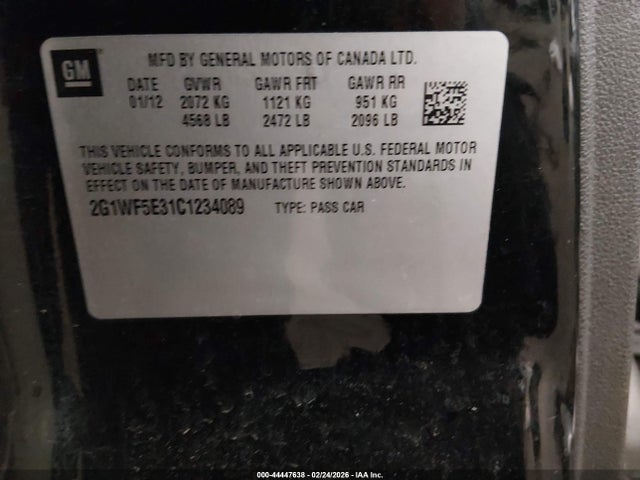 2012 CHEVROLET IMPALA 2G1WF5E31C1234089 Photo 8