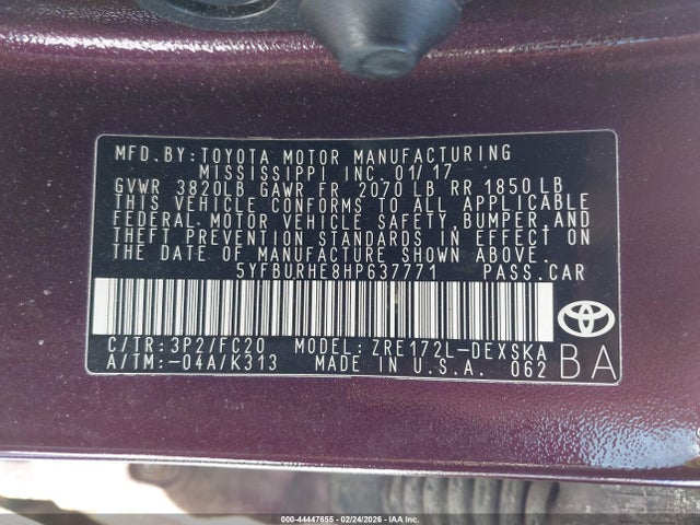 Toyota Corolla Se Special Edition 2017 5YFBURHE8HP637771 Image 9
