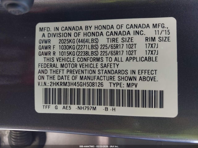 Honda CR-V SE 2016 2HKRM3H45GH508126 Image 9