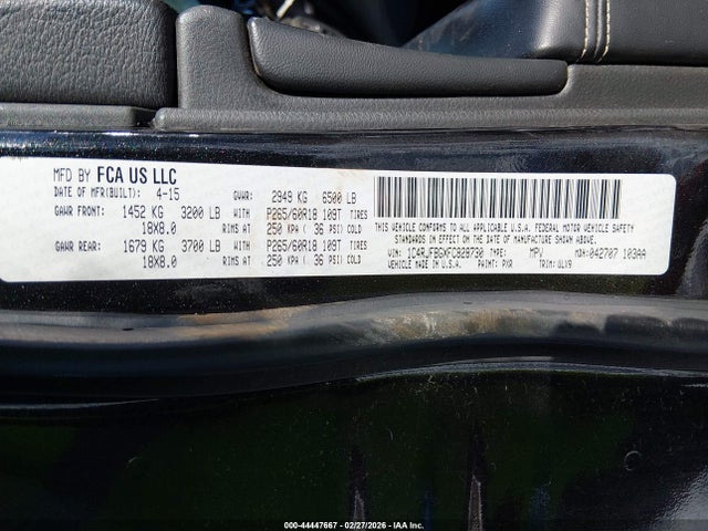 44447667 :رقم المزاد ، 1C4RJFBGXFC828730 vin ، 2015 Jeep Grand Cherokee Limited مزاد بيع
