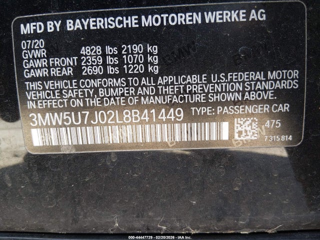 BMW M340I 2020 3MW5U7J02L8B41449 Image 9
