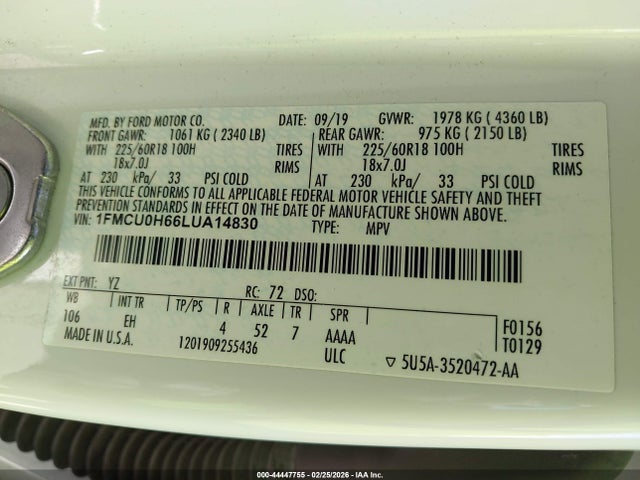 Ford ESCAPE SEL 2020 1FMCU0H66LUA14830 Image 9