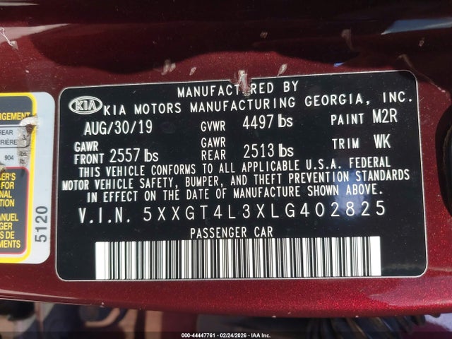 5XXGT4L3XLG402825 KIA Optima Lx