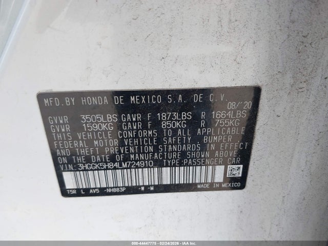 2020 HONDA FIT 3HGGK5H84LM724910 Photo 8