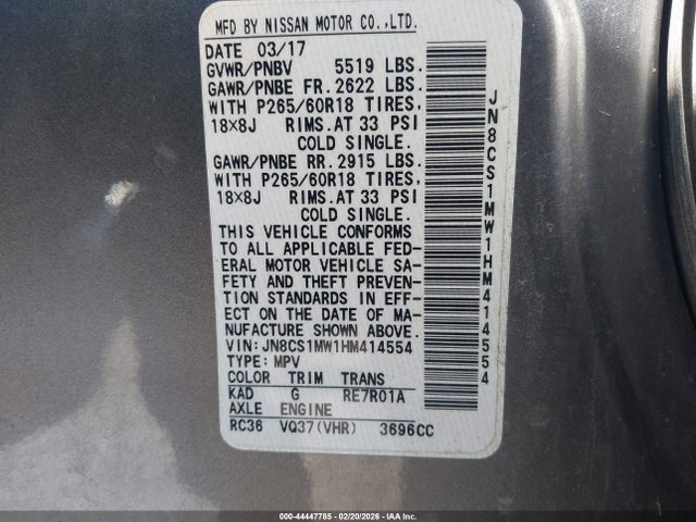 2017 INFINITI QX70 JN8CS1MW1HM414554 Photo 8