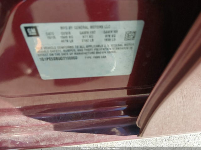1G1PE5SB9G7198860 Chevrolet Cruze Limited 1lt Auto