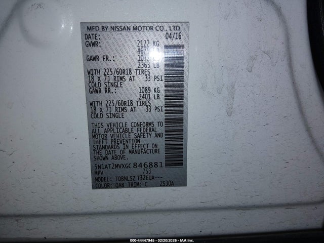 Nissan Rogue Sl 2016 5N1AT2MVXGC846881 Image 9