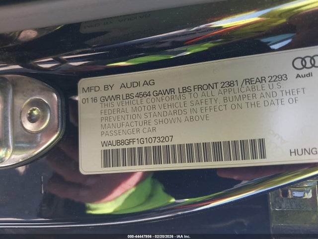 2016 AUDI A3 WAUB8GFF1G1073207 Photo 8