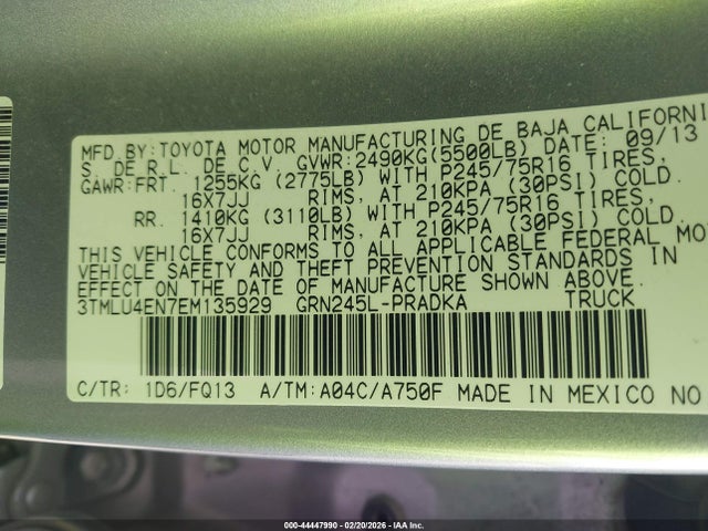Toyota Tacoma Base V6 2014 3TMLU4EN7EM135929 Image 9