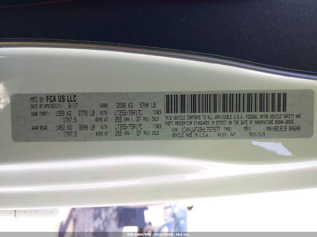 1C4HJWFG9HL727977 Jeep Wrangler Unlimited Rubicon Recon 4x4