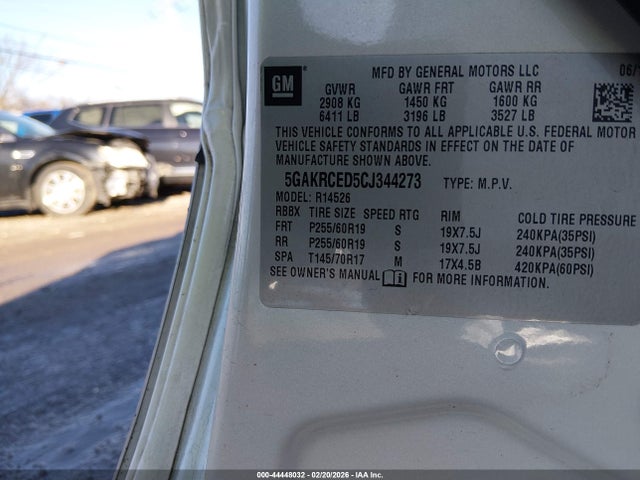 2012 Buick Enclave Leather მანქანა იყიდება აუქციონზე, vin: 5GAKRCED5CJ344273, აუქციონის ნომერი: 44448032