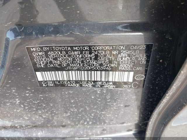 2023 LEXUS IS 500 JTHAP1D20P5003946 Photo 8