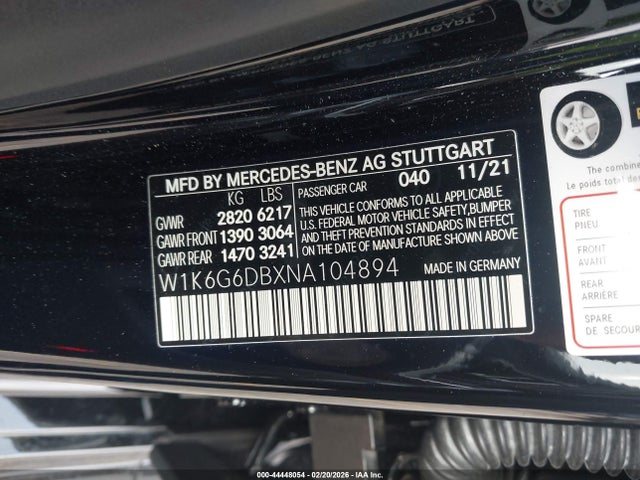 2022 MERCEDES-BENZ S 500 W1K6G6DBXNA104894 Photo 8