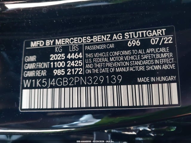 W1K5J4GB2PN329139 Mercedes-Benz Cla 250 Coupe