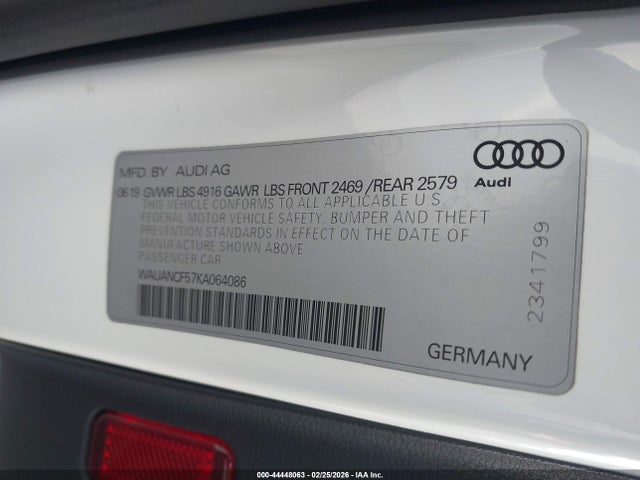 2019 AUDI A5 WAUANCF57KA064086 Photo 8