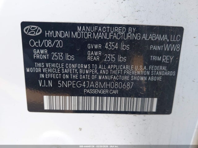 Hyundai SONATA SE 2021 5NPEG4JA8MH080687 Image 9