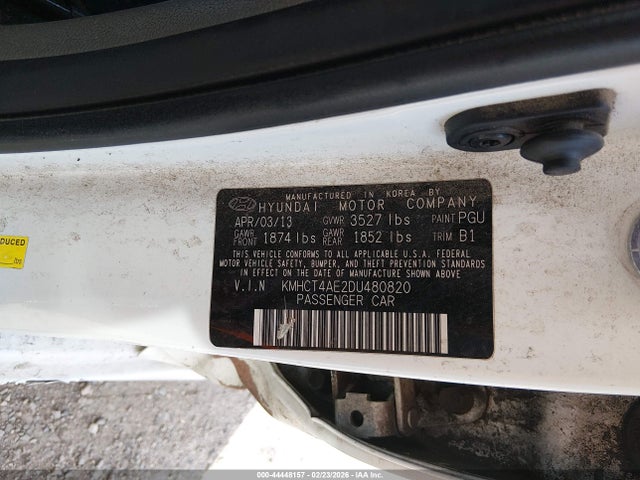 Продаж на аукціоні авто 2013 Hyundai Accent Gls, vin: KMHCT4AE2DU480820, номер лоту: 44448157
