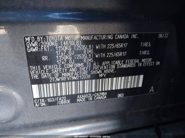 Toyota Rav4 Xle 2022 2T3W1RFV7NW212038 Image 9