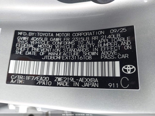 2026 TOYOTA COROLLA HYBRID JTDBCMFEXT3116108 Photo 8