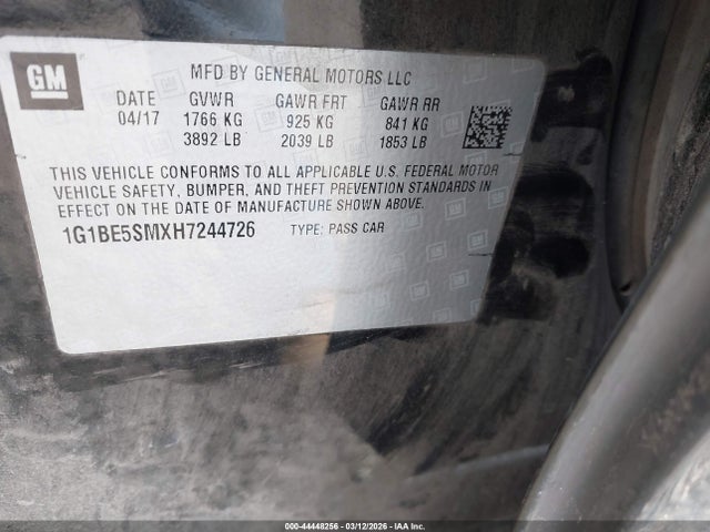 Chevrolet Cruze Lt Auto 2017 1G1BE5SMXH7244726 Image 9