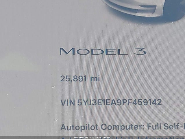 2023 Tesla Model 3 Rear-wheel Drive მანქანა იყიდება აუქციონზე, vin: 5YJ3E1EA9PF459142, აუქციონის ნომერი: 44448269