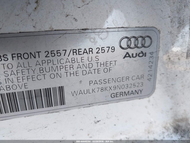 2009 AUDI A4 WAULK78KX9N032523 Photo 8