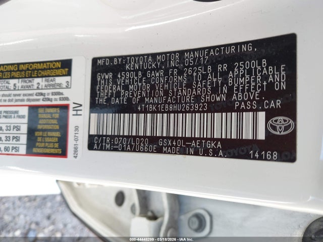 Aukcja sprzedaży 2017 Toyota Avalon Xle, vin: 4T1BK1EB8HU263923, numer aukcji: 44448299