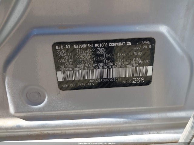 2017 MITSUBISHI OUTLANDER JA4AD3A36HZ027031 Photo 8