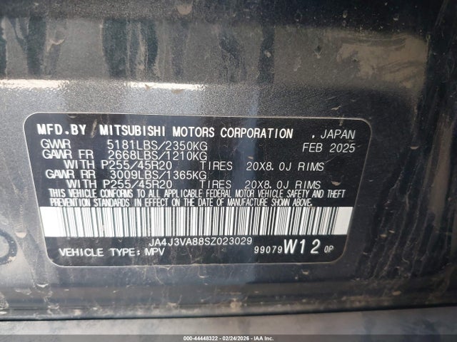 2025 MITSUBISHI OUTLANDER JA4J3VA88SZ023029 Photo 8