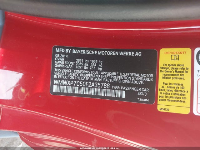 2015 MINI HARDTOP WMWXP7C50F2A35788 Photo 8