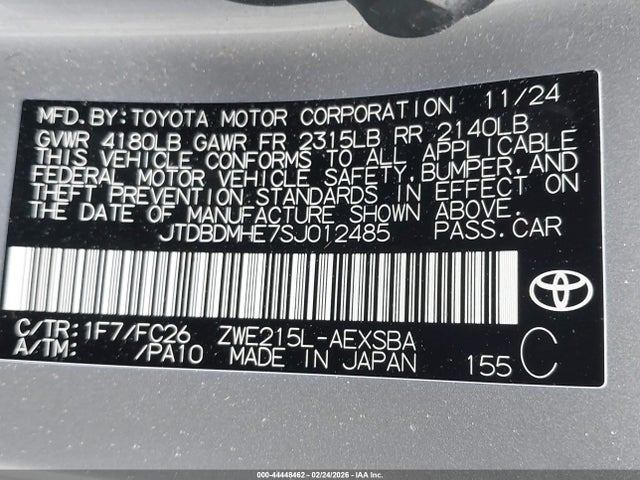 Toyota Corolla Hybrid Se 2025 JTDBDMHE7SJ012485 Image 9