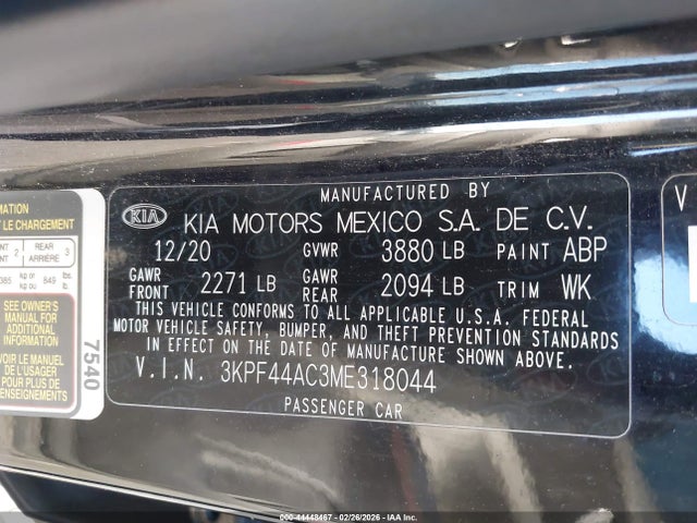 KIA Forte Gt Manual 2021 3KPF44AC3ME318044 Image 9