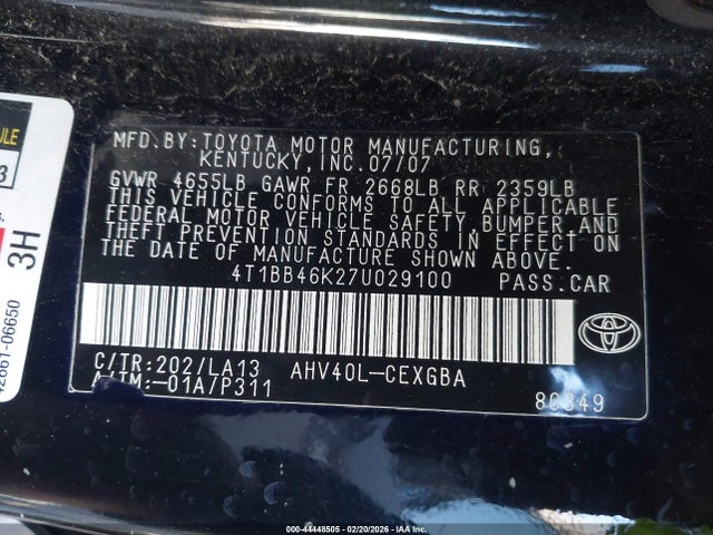 2007 TOYOTA CAMRY HYBRID 4T1BB46K27U029100 Photo 8