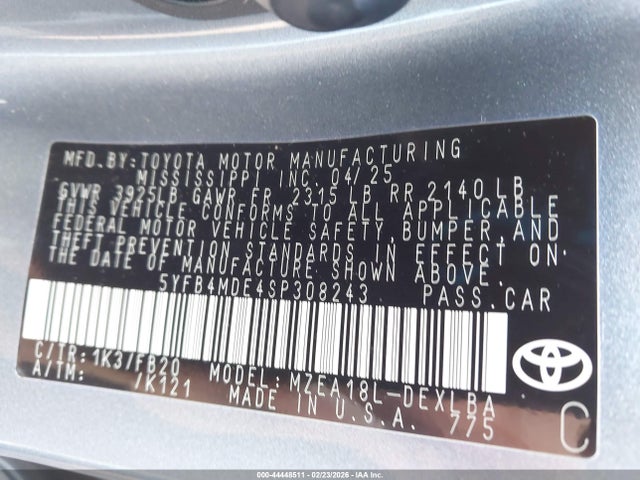 Toyota COROLLA LE 2025 5YFB4MDE4SP308243 Image 9