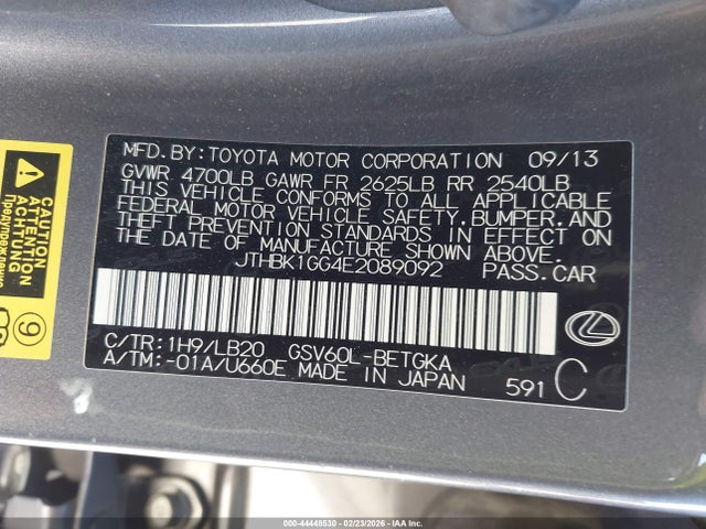 Lexus ES 350 2014 JTHBK1GG4E2089092 Image 9