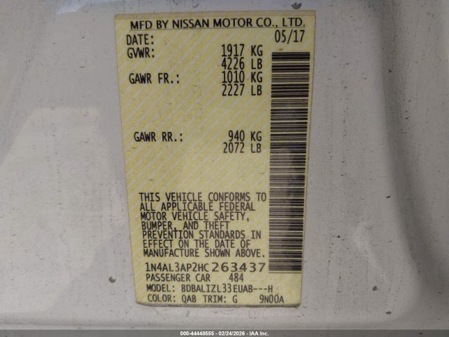 Nissan Altima 2.5 Sv 2017 1N4AL3AP2HC263437 Image 9