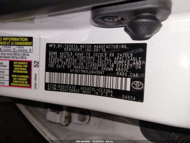 Toyota CAMRY SE 2018 4T1B11HK9JU645947 Image 9