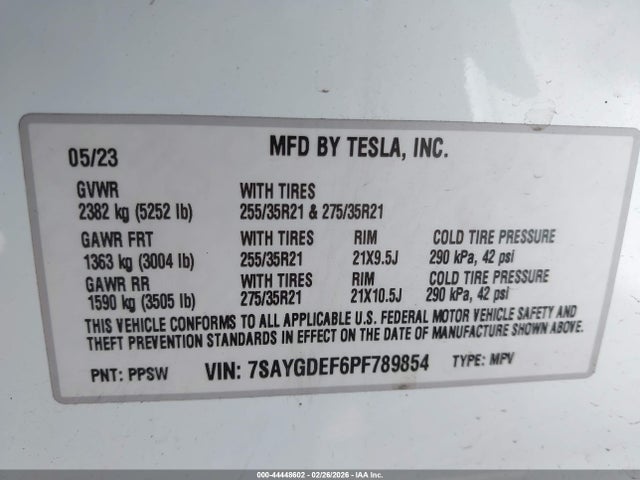 2023 TESLA MODEL Y 7SAYGDEF6PF789854 Photo 8
