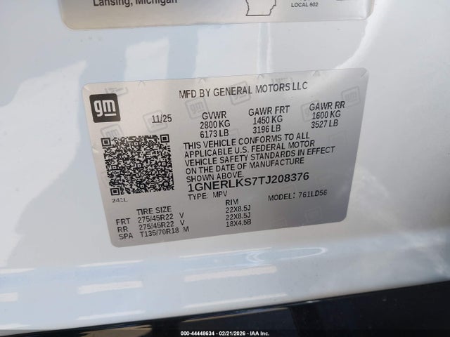 1GNERLKS7TJ208376 Chevrolet Traverse Fwd Rs