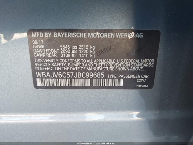 44448697 :رقم المزاد ، WBAJV6C57JBC99685 vin ، 2018 Bmw 640i Gran Turismo Xdrive مزاد بيع