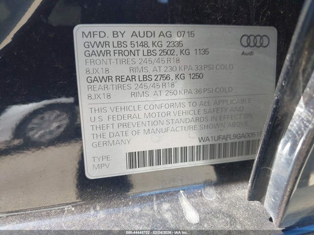 Aukcja sprzedaży 2016 Audi Allroad 2.0t Premium, vin: WA1UFAFL9GA005154, numer aukcji: 44448702