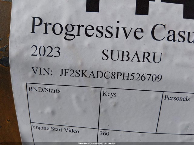 Aukcja sprzedaży 2023 Subaru Forester Premium, vin: JF2SKADC8PH526709, numer aukcji: 44448709