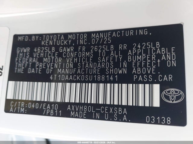 Toyota CAMRY SE 2025 4T1DAACK0SU188141 Image 9
