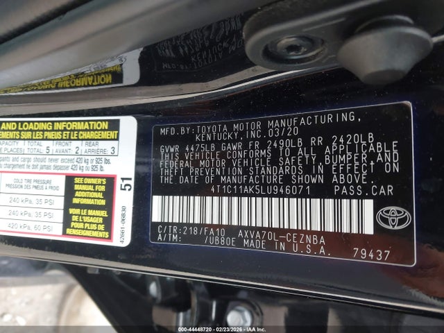 4T1C11AK5LU946071 Toyota CAMRY LE