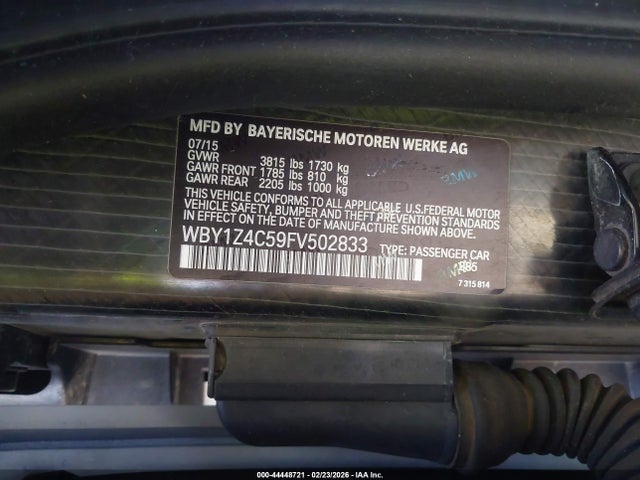 2015 BMW I3 WBY1Z4C59FV502833 Photo 8
